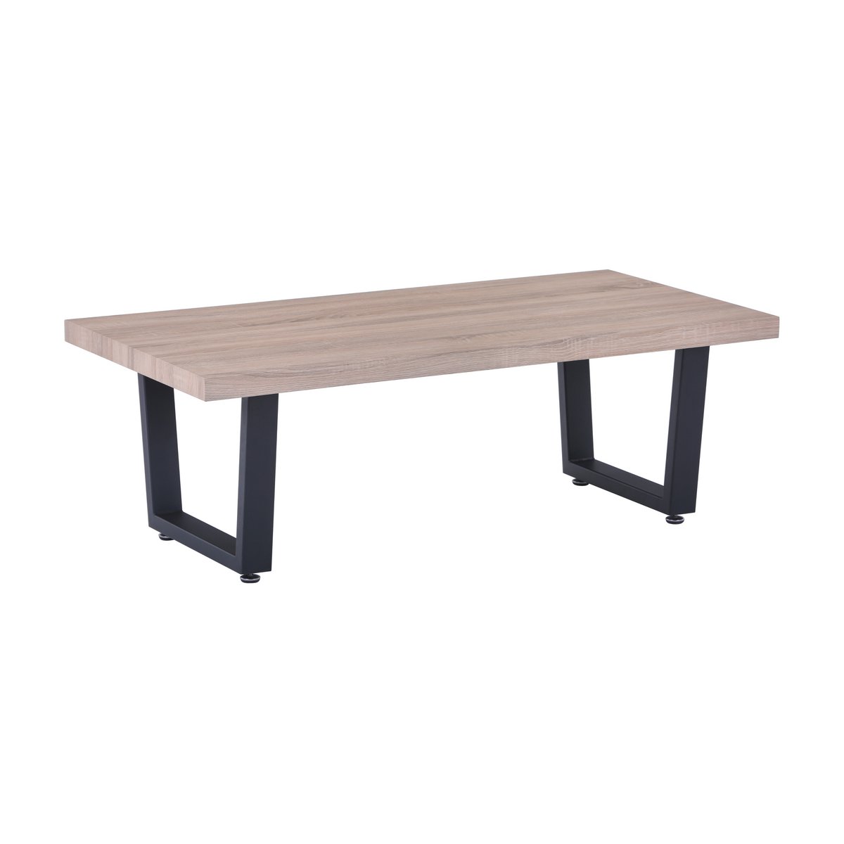 Salontafel 120x60x40 cm zwart sledonderstel Sonoma eiken