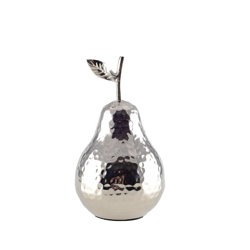Decorative silver pear 12x12x22.5 cm