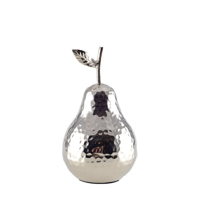 Decorative silver pear 12x12x22.5 cm