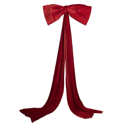 Kerstdecoratie strik 120x12x300 cm rood textiel