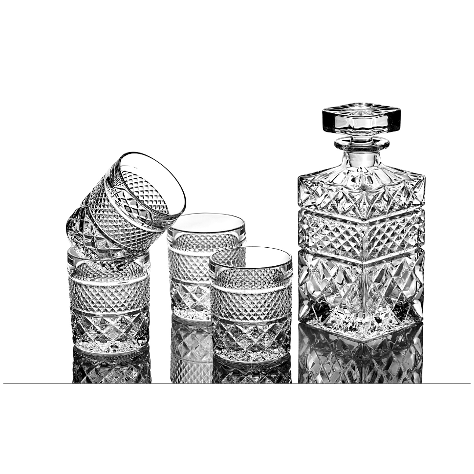 Whiskey karaf met glazen en koelstenen set