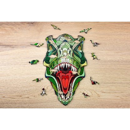 Houten legpuzzel T-Rex 27,9x17x0,5 cm berkenmultiplex