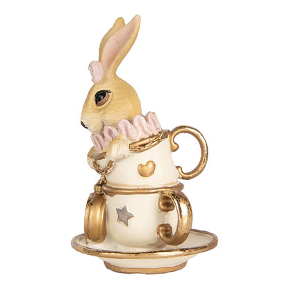 Decorative Figurine Rabbit 8x8x14 cm Beige Plastic
