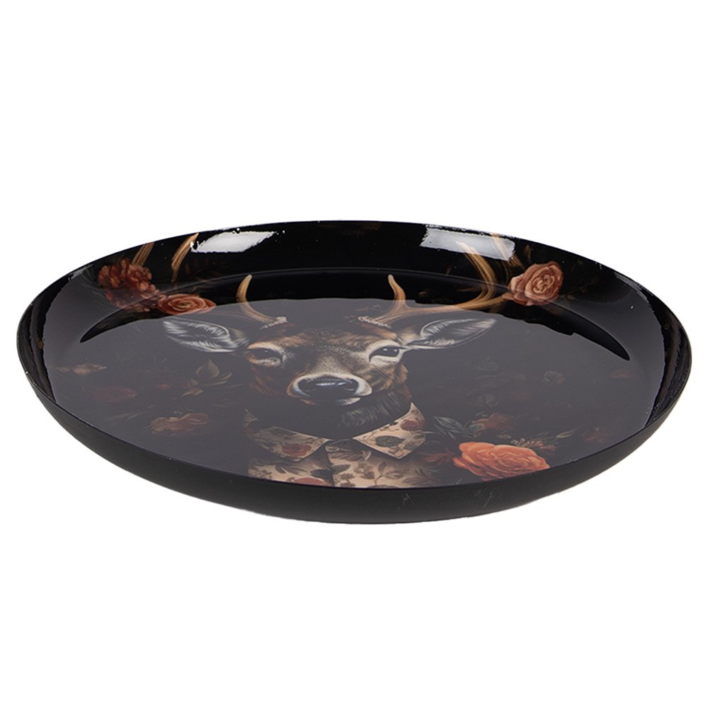 Decoratieschaal Ø 28 cm zwart metaal