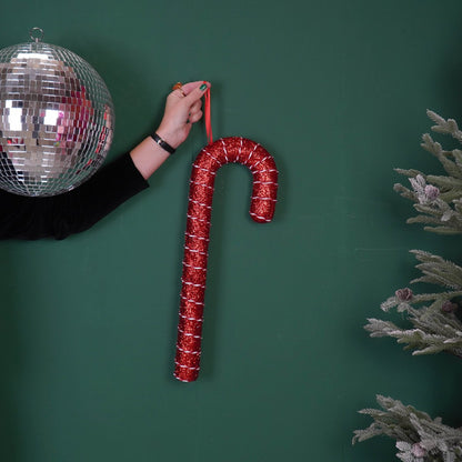 Kerstdecoratie zuurstok schuim rood 52 cm