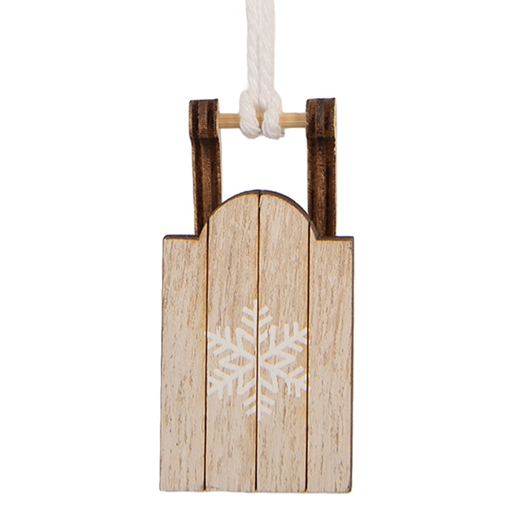 Kersthanger Slee 3x2x6 cm Beige Hout