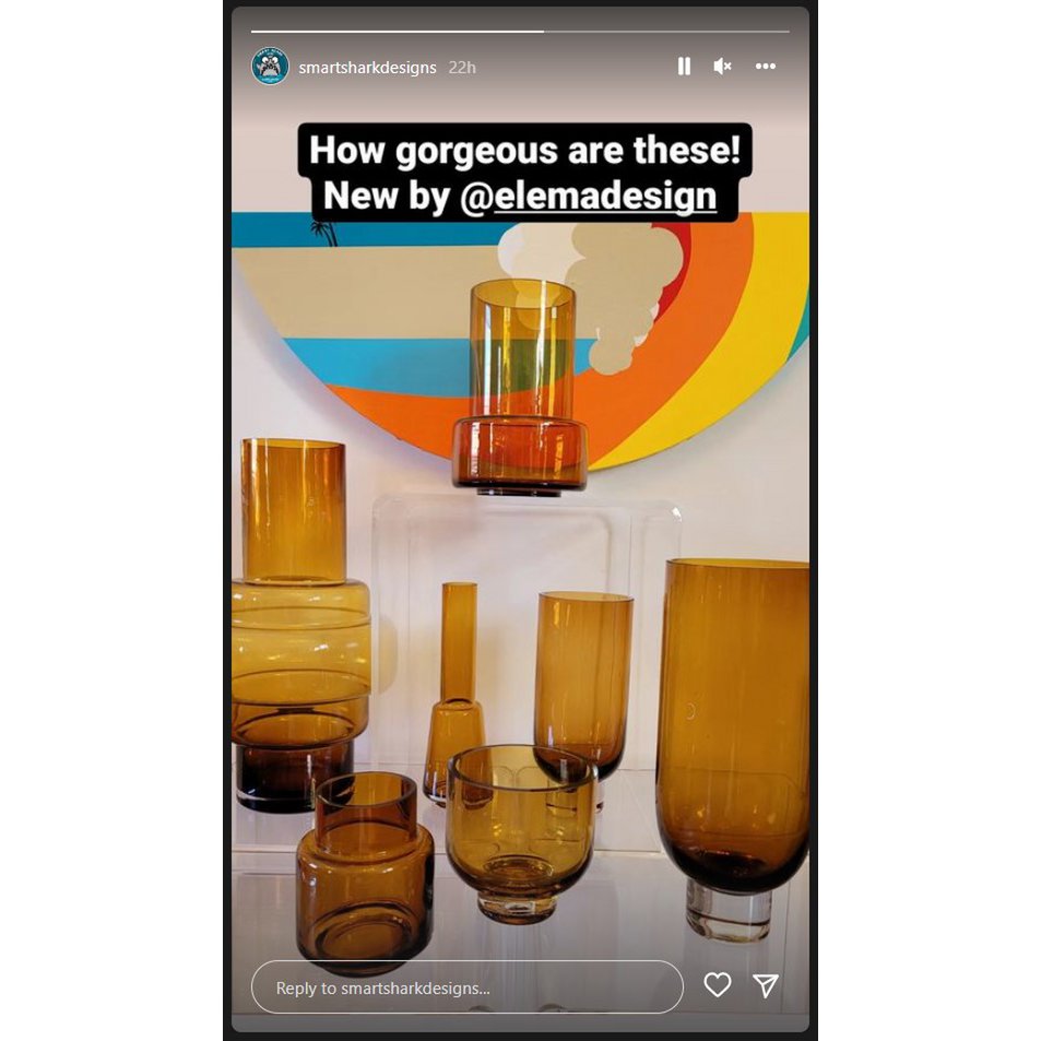 Vaas 29 cm glas amberkleur