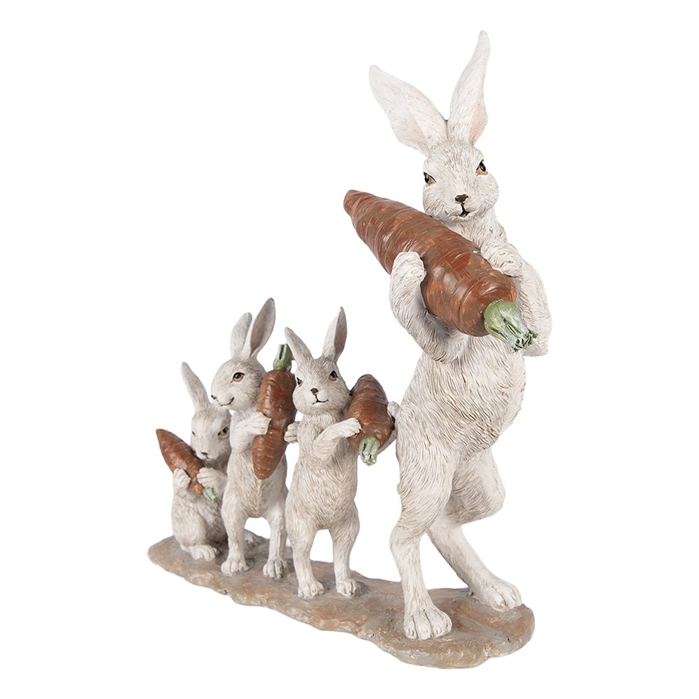 Decoratie Beeld Konijn 34x13x33 cm Beige Kunststof