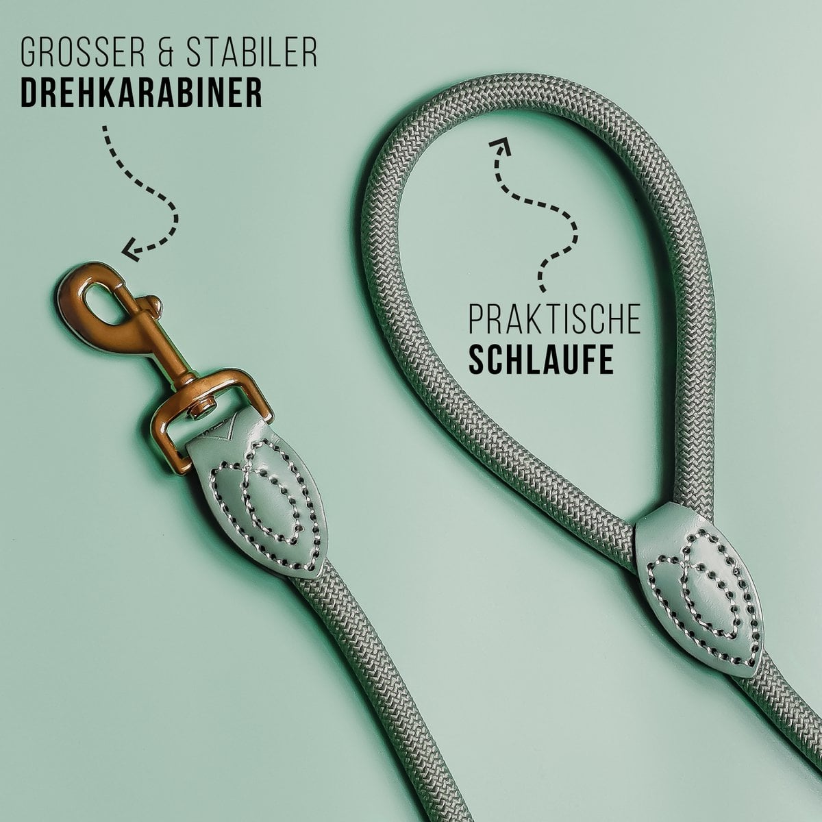 Hondenleiband 120/170 cm leer polyamide