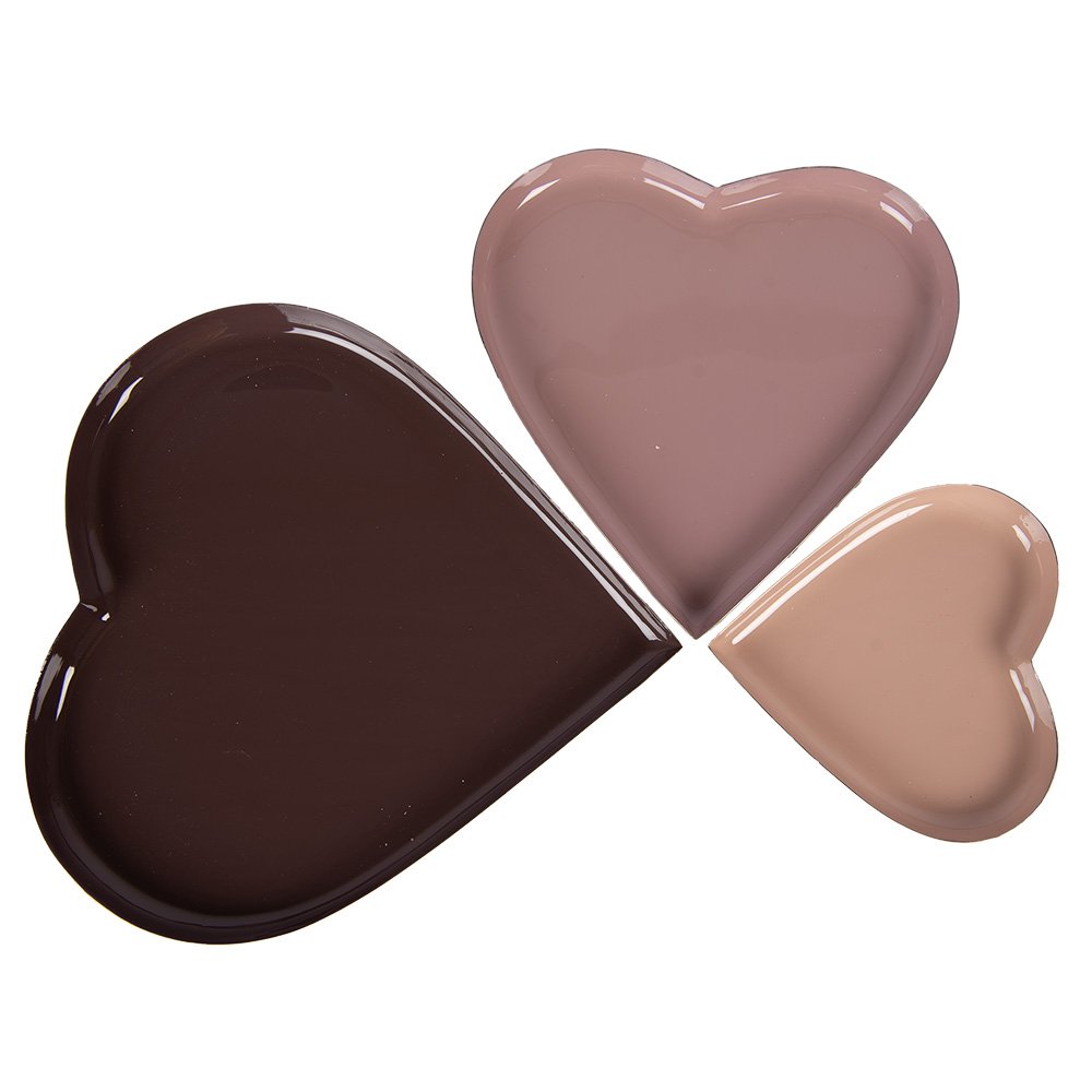 Decoratieschaal hart set van 3 metaal meerkleurig