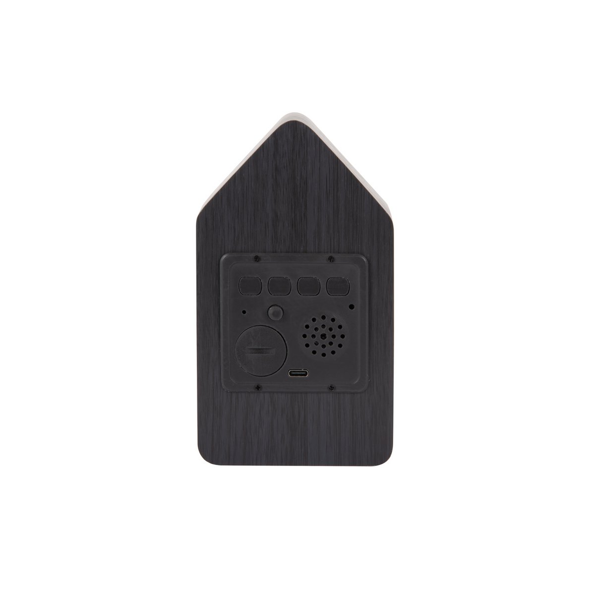 Wekker koekoek LED zwart 9x16x9 cm houtfineer