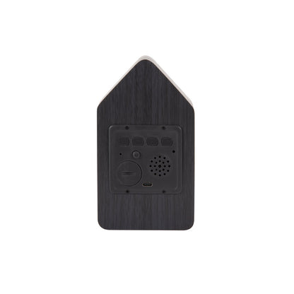 Wekker koekoek LED zwart 9x16x9 cm houtfineer