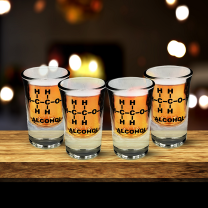 Mad Monkey - Shot Glasses with Alcohol Formula (set of 4)