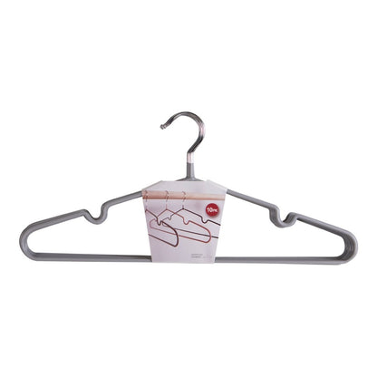 Massa Hangers set van 10 grijs metaal 41x4x18 cm