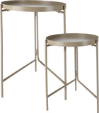 Bijzettafels set van 2 taupe D31xH38 cm D36xH45 cm