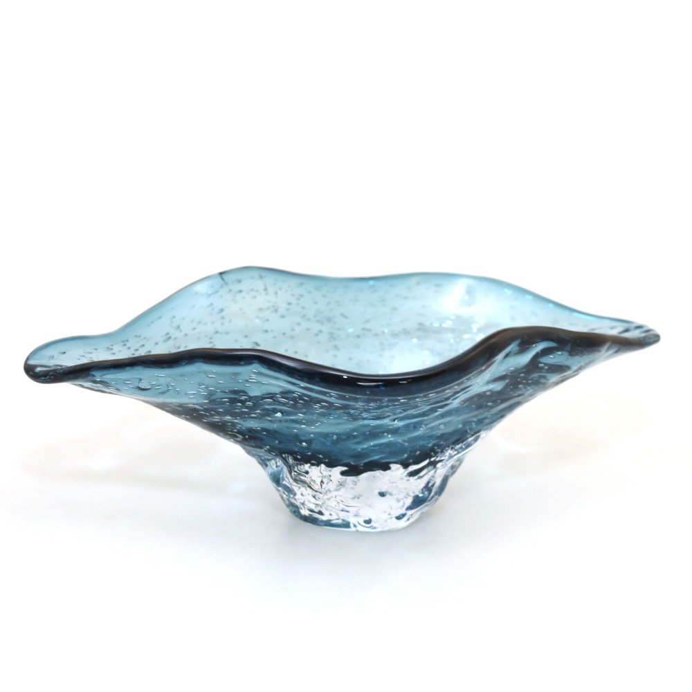 Glas decoratieve snit 33x18x10.5 cm blauw