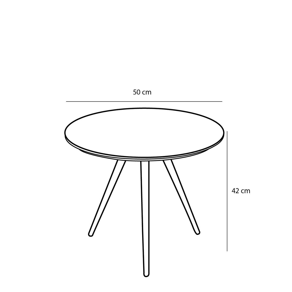 Bijzettafel set 2 gerecycled hout Ø50 cm bruin