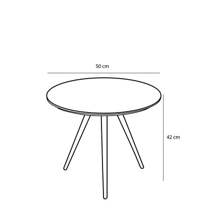Bijzettafel set 2 gerecycled hout Ø50 cm bruin