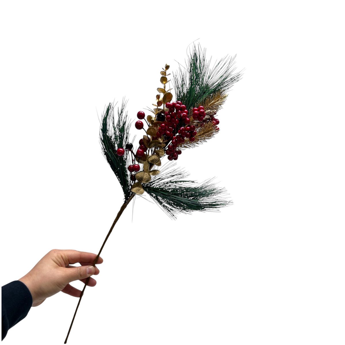 Kerstbloemcombinatie 61 cm zijden kunstbloem