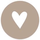 Muurcirkel hart wit beige