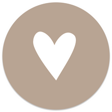 Wall circle heart white beige
