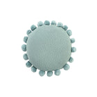 Kussenhoes rond gebreid katoen 40 cm blauw