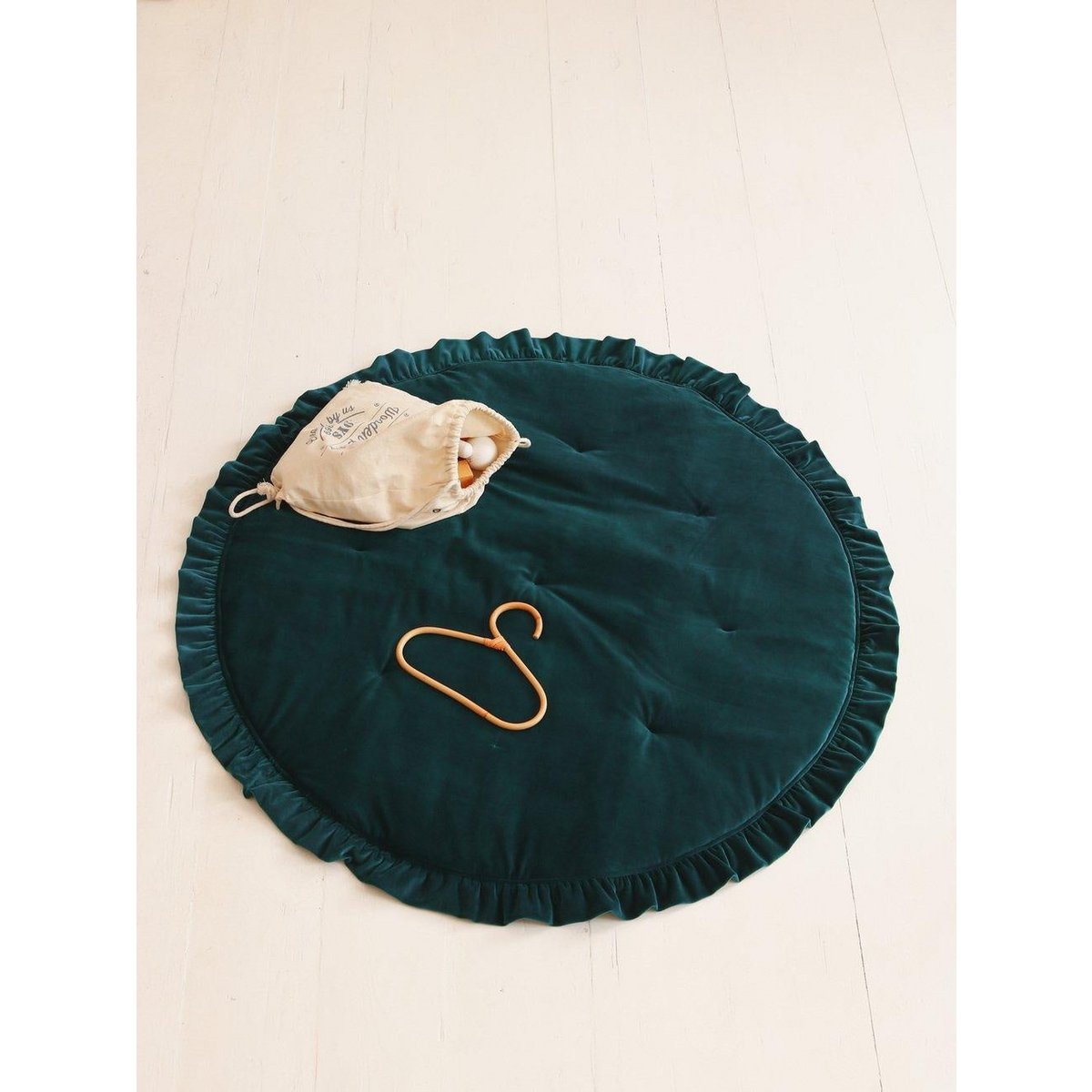 Speelkleed 110x110 cm fluweel smaragdgroen