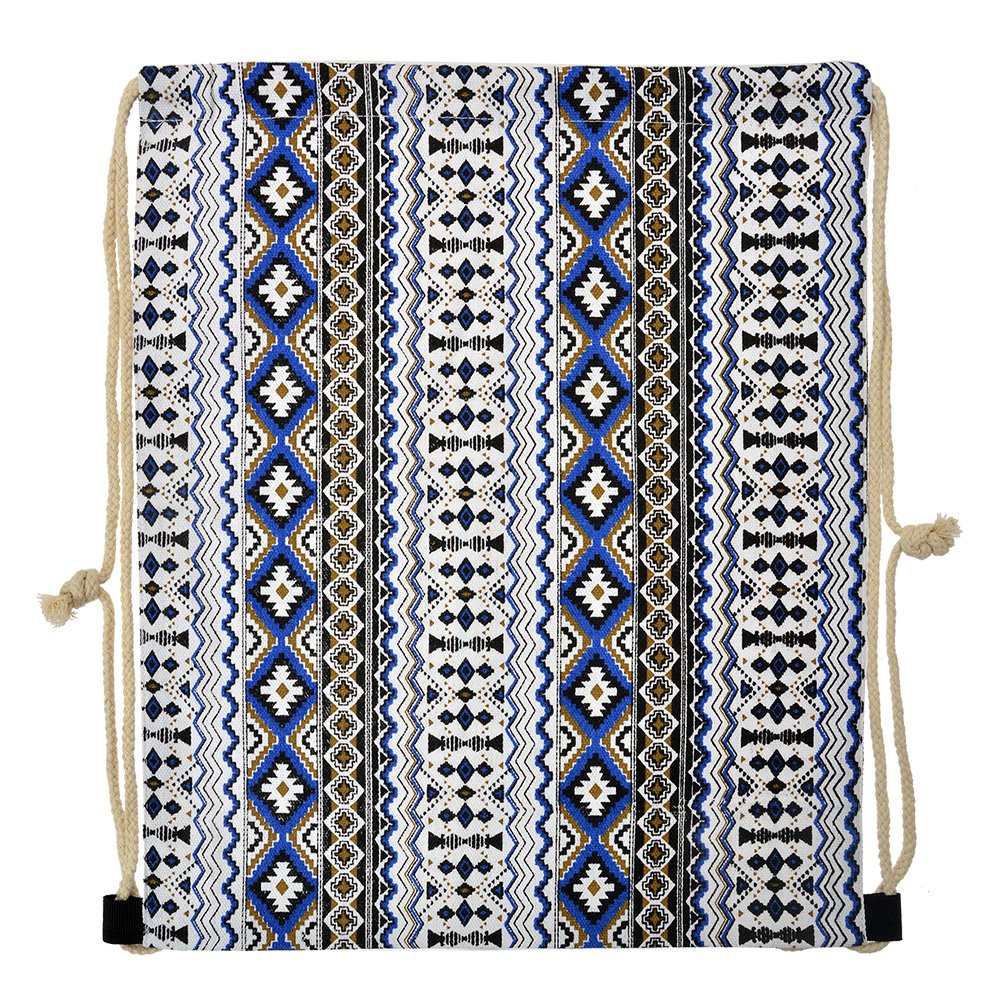Rugzak wit blauw synthetisch 34x43 cm