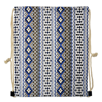 Rugzak wit blauw synthetisch 34x43 cm