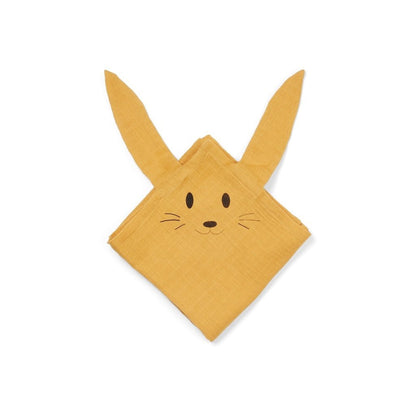 Knuffeldoekje konijn 2-pack goudgeel 70x70 cm