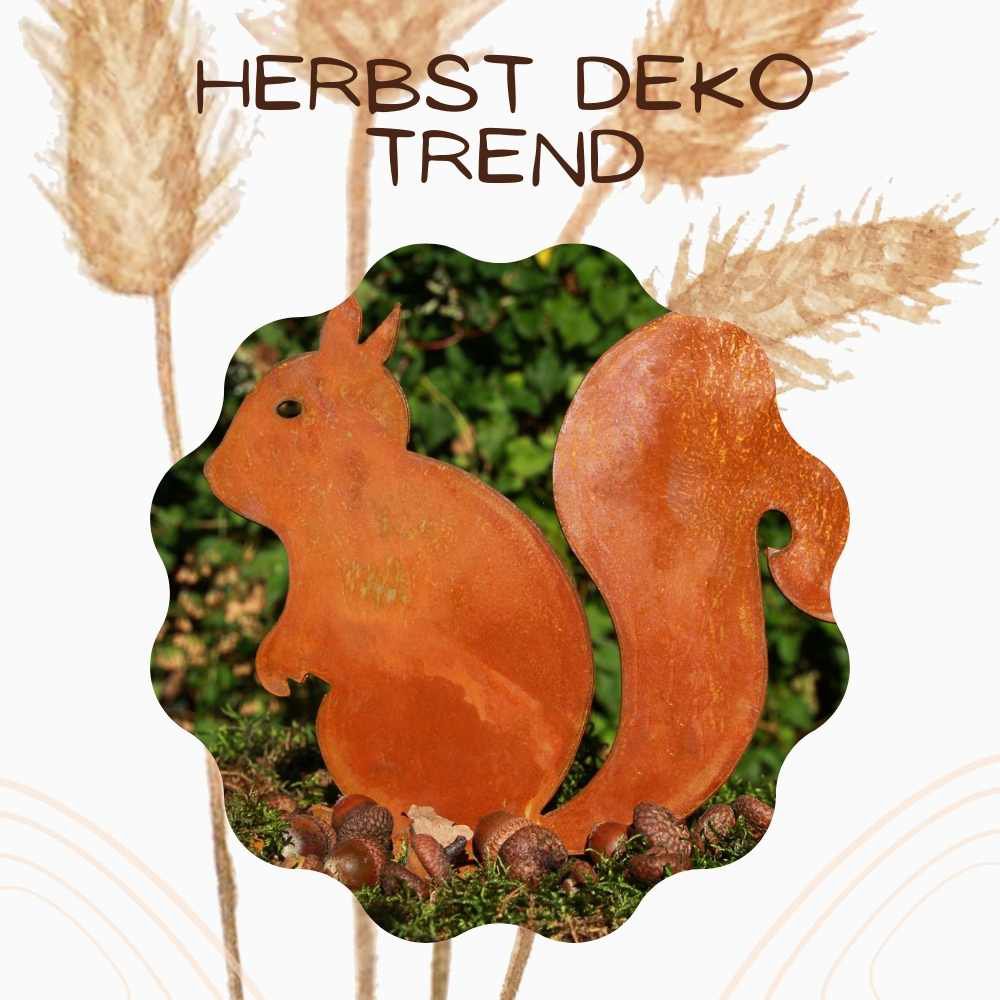 Metalen eekhoorn decoratie roestlook