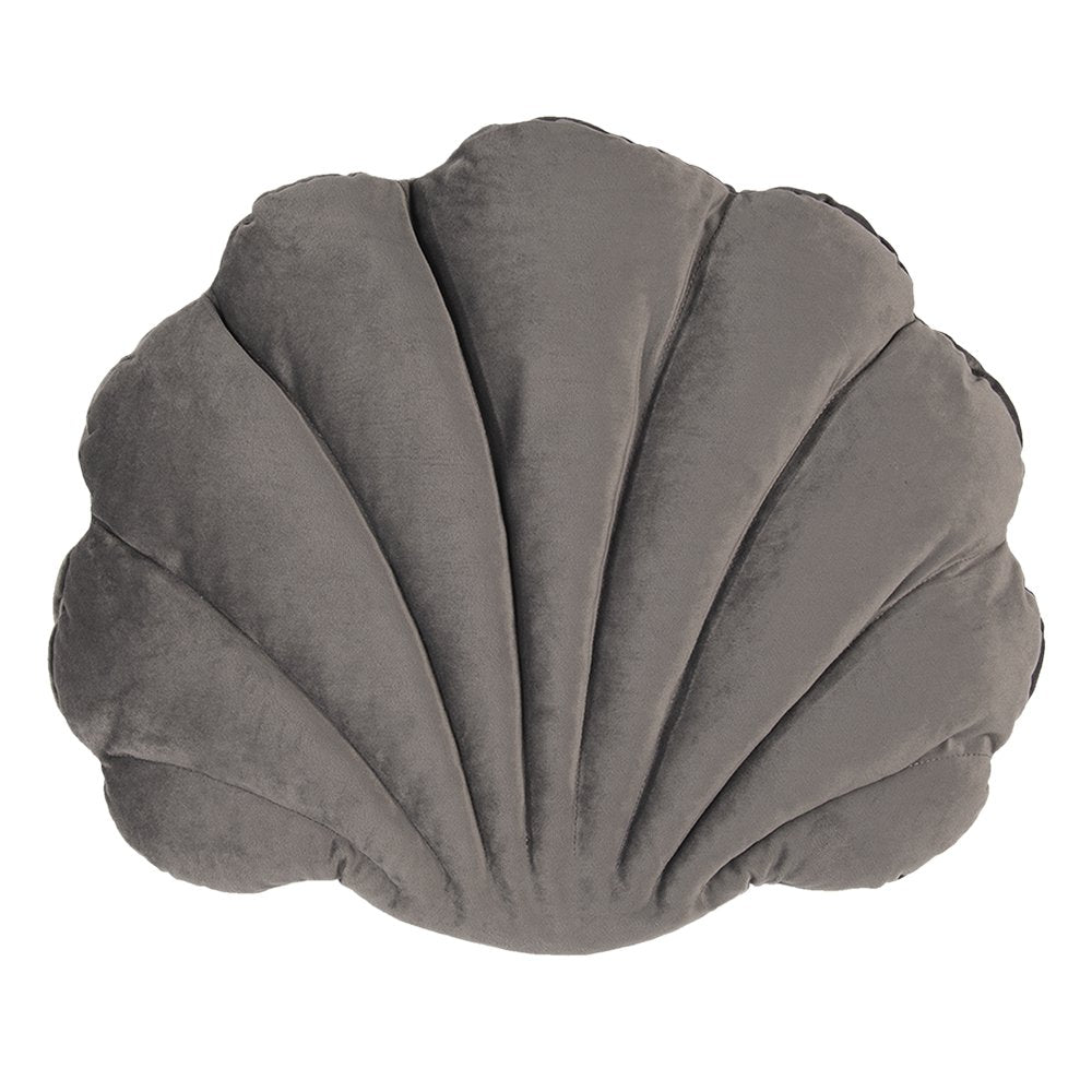 Sierkussen Schelp 38x48 cm grijs polyester