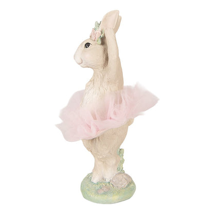 Decoratie Beeld Konijn 10x9x27 cm Beige Kunststof