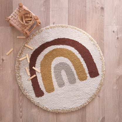 Kindertapijt rond regenboog 120 cm