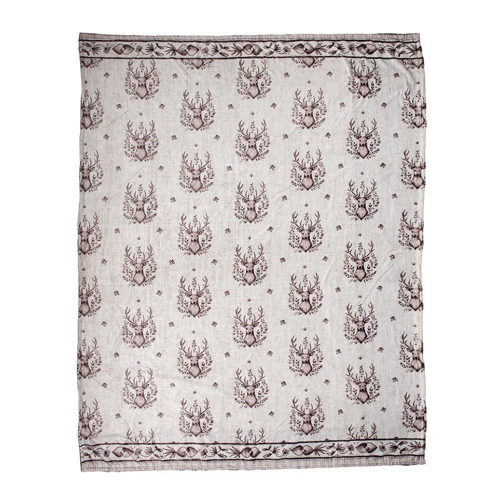 Plaid 130x180 cm beige polyester rendier