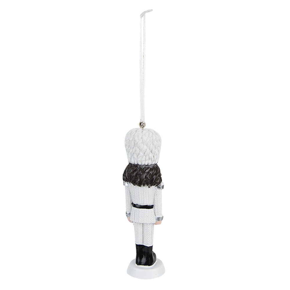 Christmas ornament Nutcracker 13 cm White Plastic Christmas ball