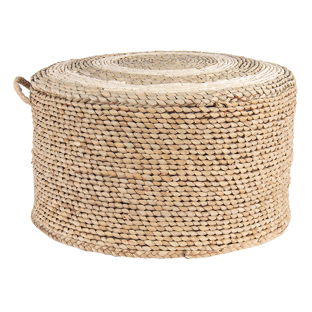 Poef Ø 40x23 cm Bruin Stro Hocker