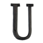 IJzeren letter U 13 cm bruin