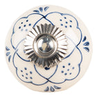 Deurknoppen keramiek beige blauw Ø 4x3 cm