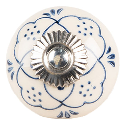 Deurknoppen keramiek beige blauw Ø 4x3 cm