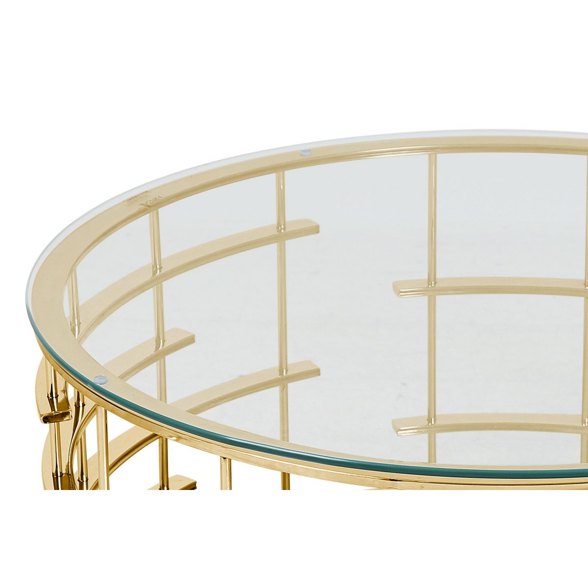 Salontafel Ø 90x42 cm glas goud