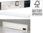 Wandplank 60x40x12.5 cm wit met LED