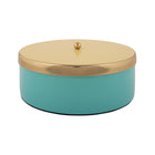 Opbergdoos dubbel 21x7 cm blauw ijzer