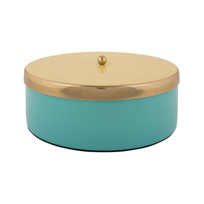 Opbergdoos dubbel 21x7 cm blauw ijzer