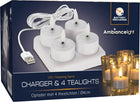Led theelichten oplaadbaar met lader 4 stuks