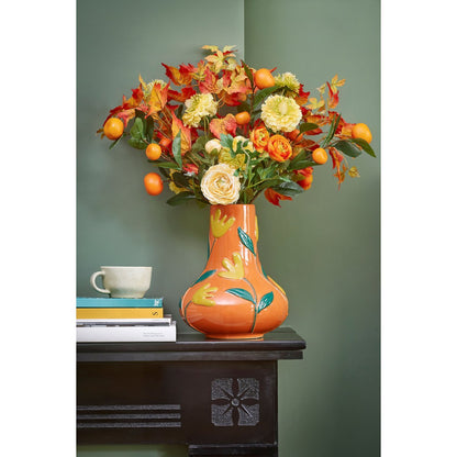 Vaas keramiek oranje 30x25 cm