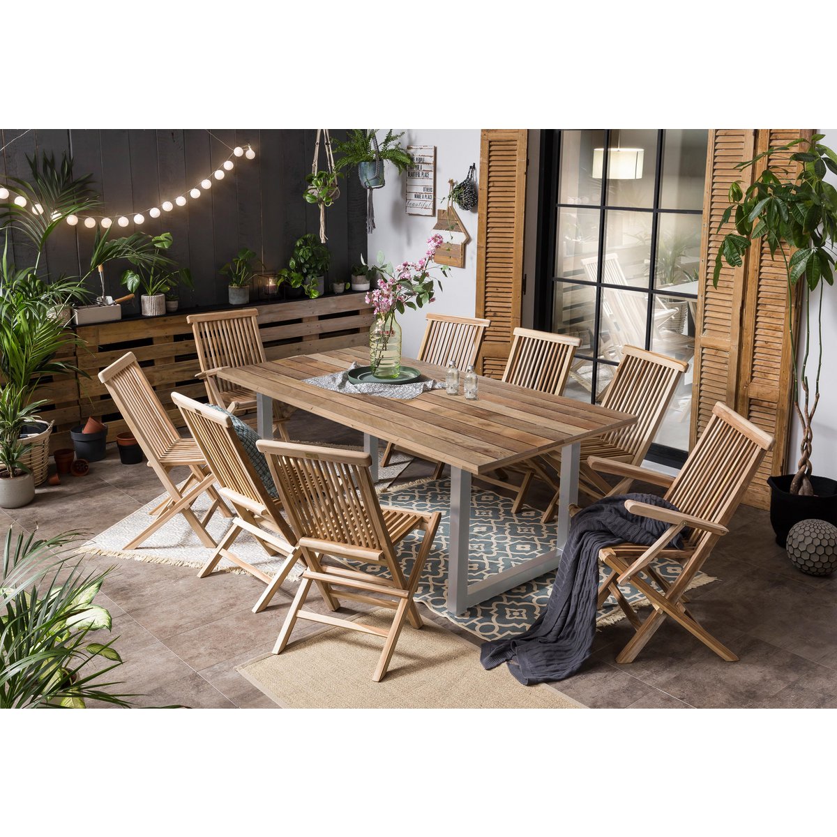 Eettafel 240x100 cm mangohout metaal
