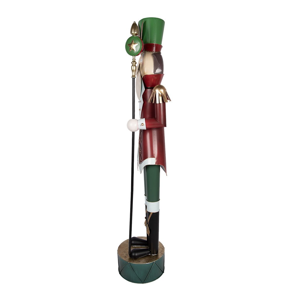 Kerstdecoratie Notenkraker 207 cm rood groen metaal