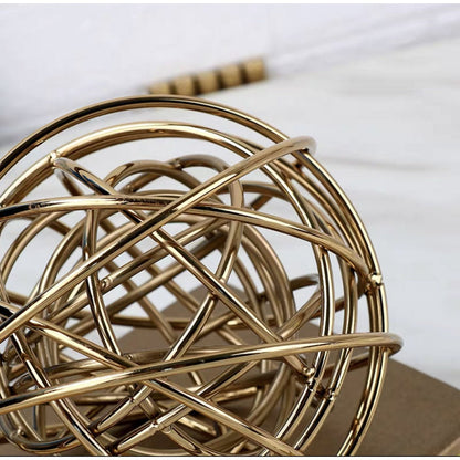 Decoratie sculptuur legering knoop goud Ø18 cm
