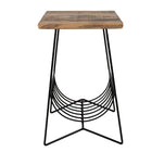 Bijzettafel 40x40x63 cm hout ijzer bruin zwart